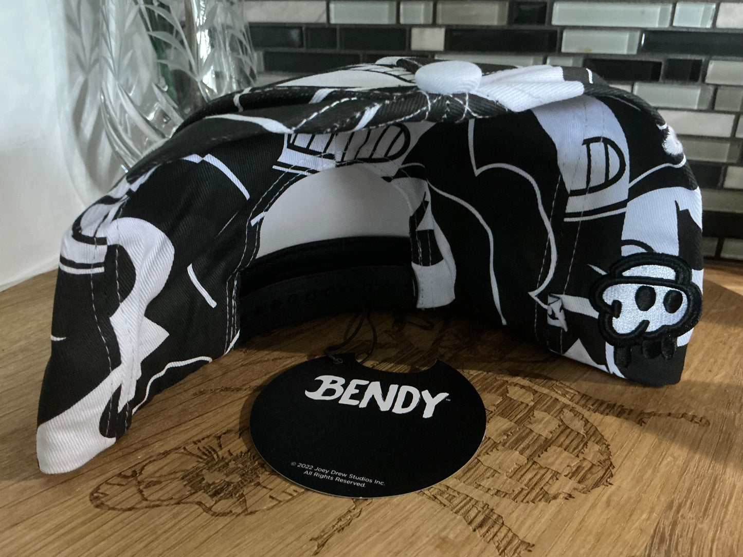 Bendy and the ink machine character paneled snap back hat
