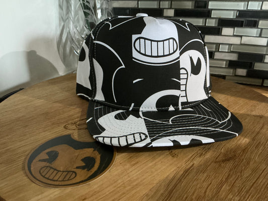 Bendy and the ink machine character paneled snap back hat