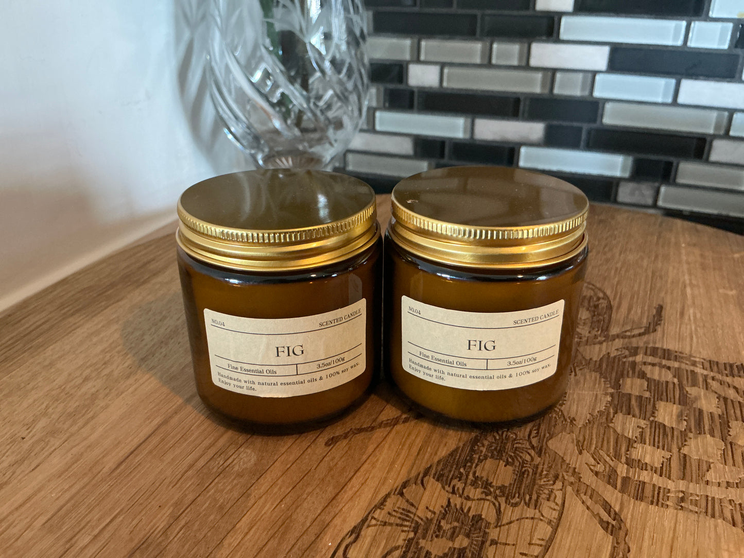 Amber Glass Jar Aromatherapy Scented Essential Oils Candles, Soy Wax %100, 3.5oz/100g