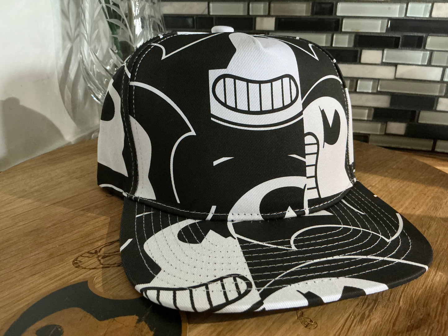 Bendy and the ink machine character paneled snap back hat