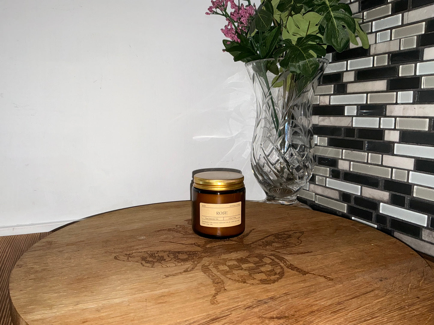 Amber Glass Jar Aromatherapy Scented Essential Oils Candles, Soy Wax %100, 3.5oz/100g