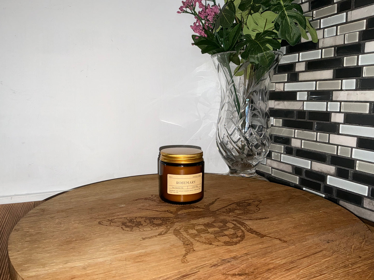 Amber Glass Jar Aromatherapy Scented Essential Oils Candles, Soy Wax %100, 3.5oz/100g